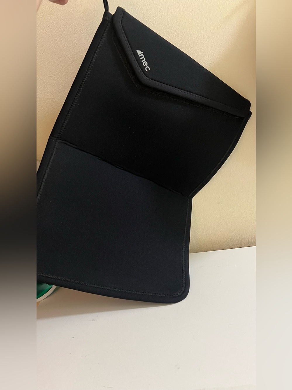 MEC Black Neoprene Tablet Sleeve with Fold-Over Flap-14.5" x 9.5"